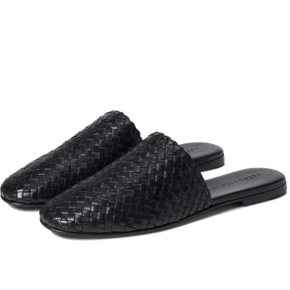 Freda Salvador Phoebe Woven Black Mule Size 8